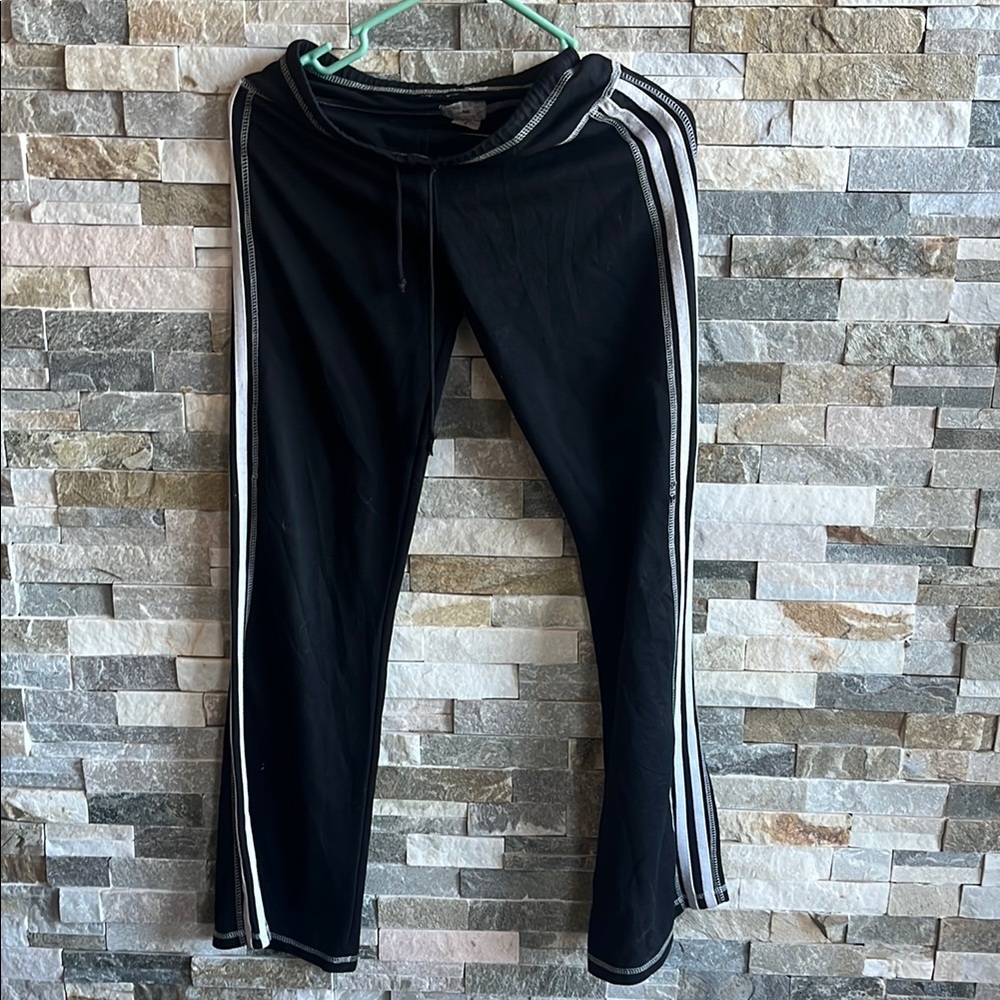 Black Kids Track Pants with White Stripes